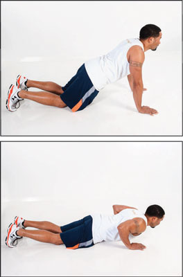 <i>Push-ups</i> are a good way to strengthen your chest, arms, and shoulders.