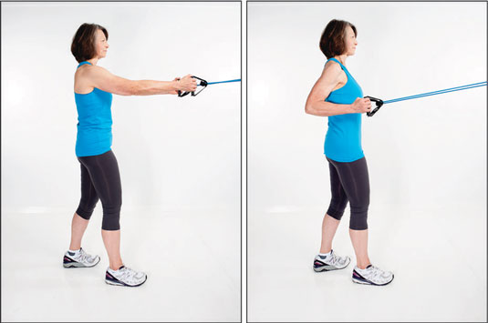 The <i>standing tubing row</i> is a great way to strengthen your upper back and improve your posture.