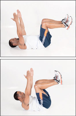 The <i>U crunch</i> is a core exercise that strengthens the abdominals and stretches the lower back.