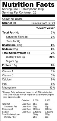 A Nutrition Facts label.