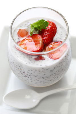 Strawberries and Cream Chia Pudding