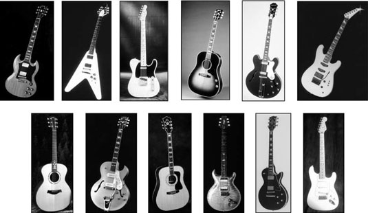 [Credit: Photographs courtesy of Charvel Guitars, Epiphone Guitar Corp., Fender Musical Instruments