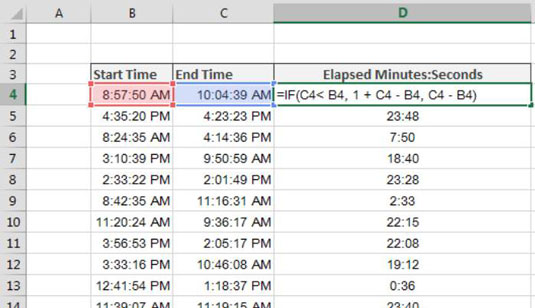how-to-calculate-elapsed-time-in-excel-dummies