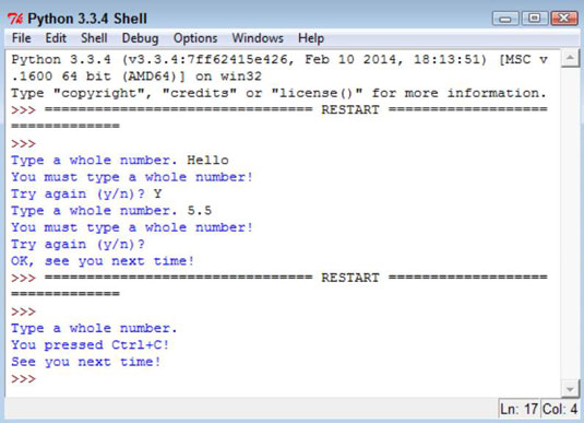 Press Ctrl+C, Cmd+C, or another key combination to interrupt the application.