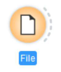 Click the File widget once to place it on the work area.