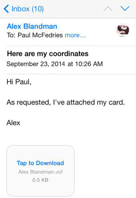 How To Create An Iphone Contact From An Electronic Business Card Dummies