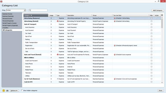 How to Add Categories to Quicken 2015 from a Situational List - dummies