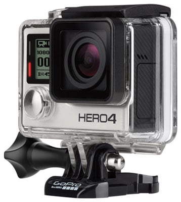 GoPro Hero4 in waterproof housing.