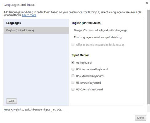 chromebook language change keyboard dummies input