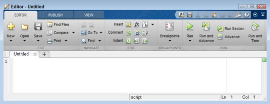 Click New Script on the Home tab of the menu.