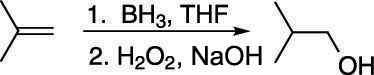 The hydroboration and oxidation of an alkene.