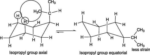 The chair conformers of isopropylcyclohexane.