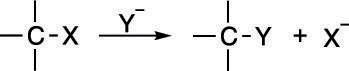 A substitution reaction.