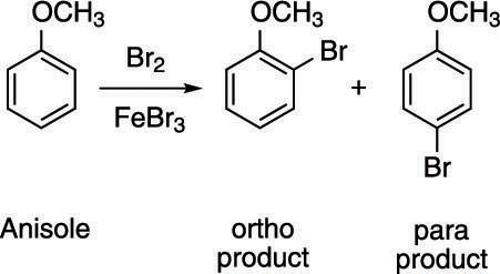 Bromine addition to anisole.