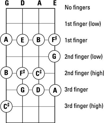 Finger position on the fiddle you include F# and C#