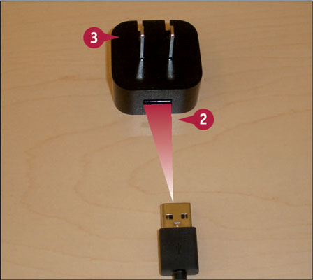 Connect the USB end of the USB cable to the power adaptor.