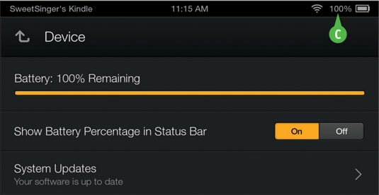 Tap the <b>Show Battery Percentage in Status Bar</b> button to <b>On</b>.