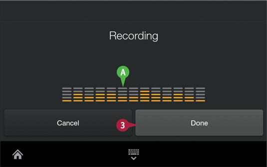 Tap the <b>Microphone</b> button to start recording text.