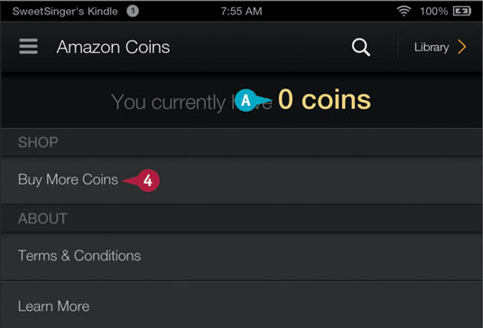 Tap Amazon Coins.