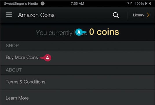 Tap Amazon Coins.