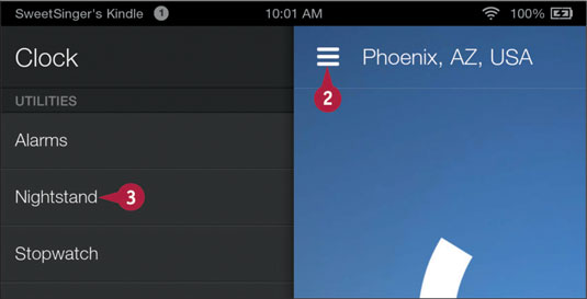 Tap the <b>Back</b> arrow (5) to redisplay the last view of the Clock app.