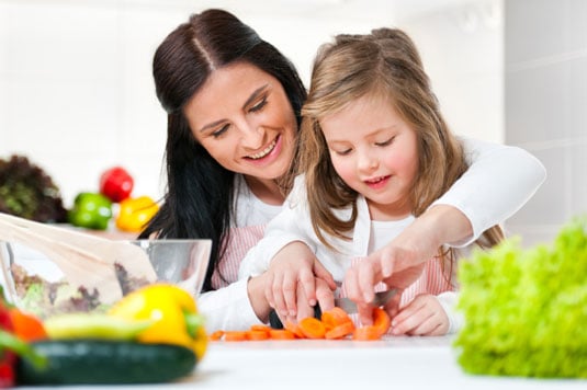 Involve children in food preparation.