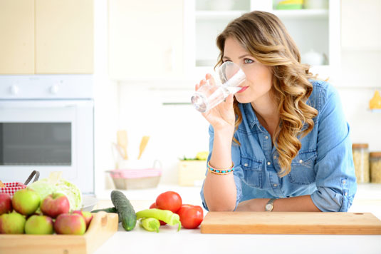 Drink water throughout the day.