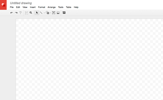 Figure 1: A blank Google drawing.