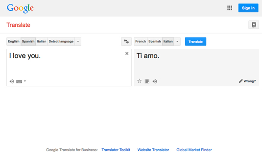 Figure 1: Google Translate in action.