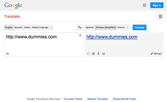 google translate spanish to english