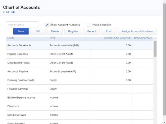 How to Update the QuickBooks Online Chart of Accounts - dummies