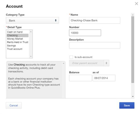 Quickbooks Online Chart Of Accounts Detail Type List