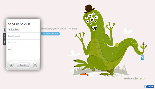Figure 1: Transferring files with WeTransfer.