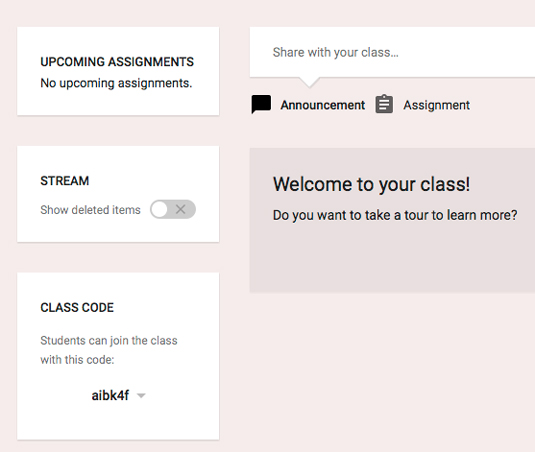 Figure 2: Find your class’s access code.