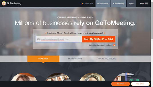 Go to the <a href="http://www.gotomeeting.com/online/default">GoToMeeting Home page</a>.