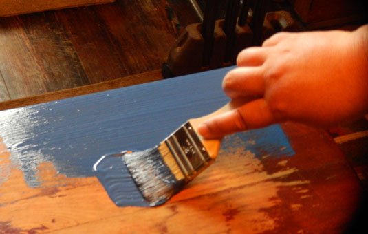 Use the chip brush to paint your furniture.