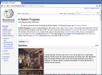 The Wikipedia home page.