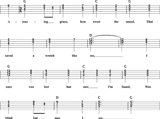 amazing grace easy guitar chords