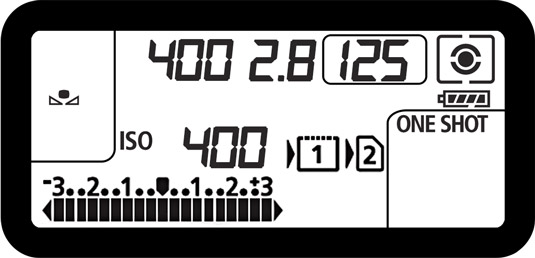 The Canon LCD control panel