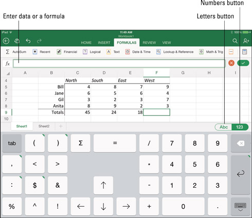 excel spreadsheet on iphone