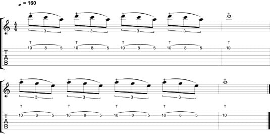 Tapping the pentatonic scale.