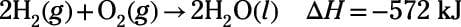 a balanced chemical equation for the oxidation of hydrogen gas to form liquid water