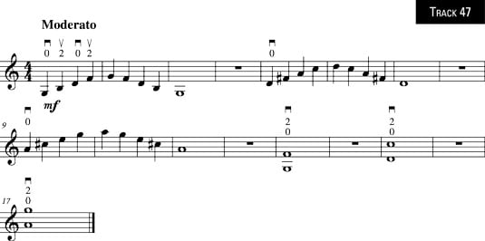 Practical application — arpeggiated and simplified.