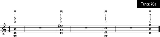 Four three-note chords.