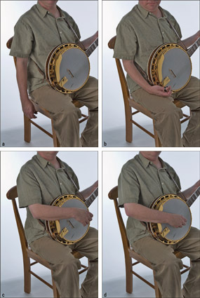 Using relaxation techniques to position the picking hand. [Credit: Photographs by Anne Hamersky]