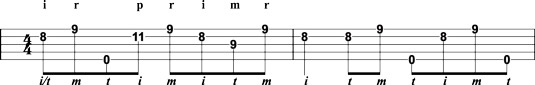 Up‐the‐neck G fill‐in lick.