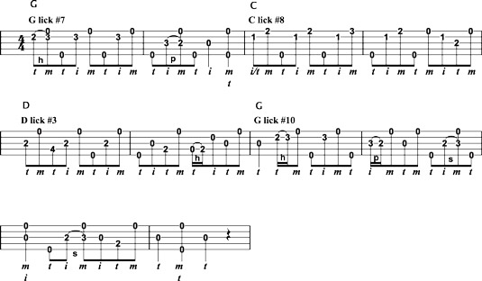 Using licks to build a solo, version 2.