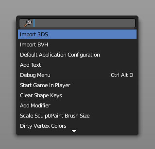 Blender's integrated search menu is a great way to get familiar with Blender's operators.