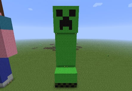 minecraft art green statue