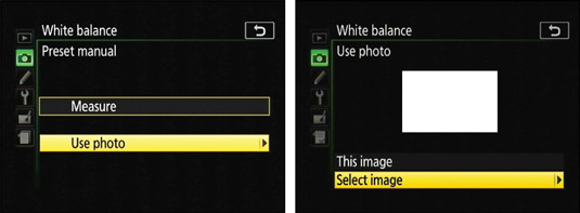 You can create a white balance preset based on a photo.